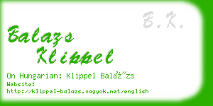 balazs klippel business card